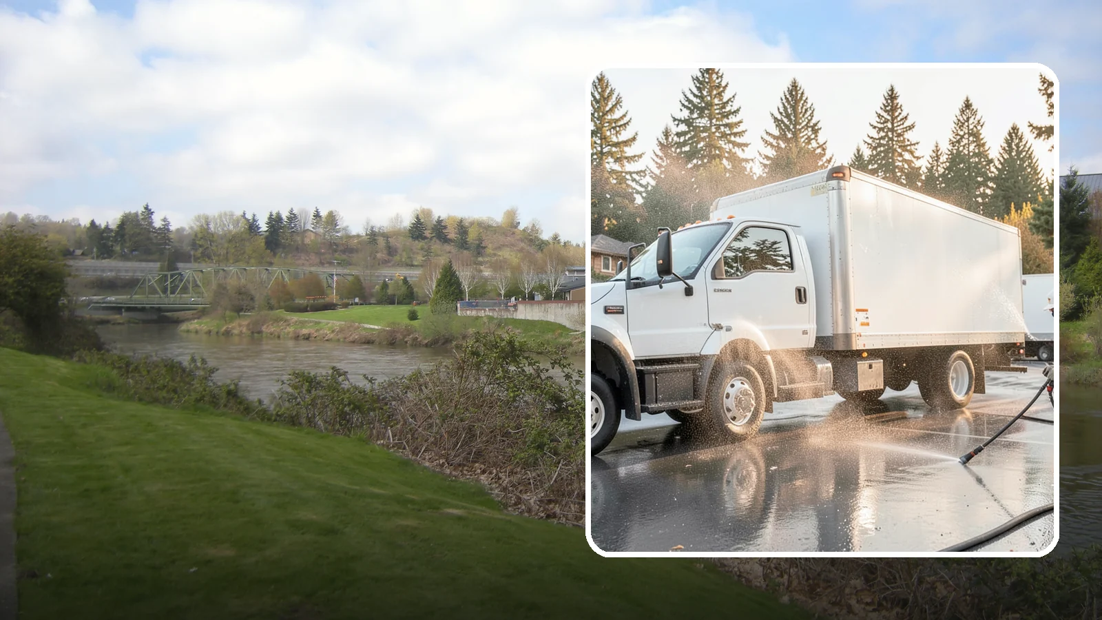 Truck Washing in Tukwila, King County, WA - We wash work trucks and box trucks to strip the mud, road film, and grime that Washington job sites and highways pile on.