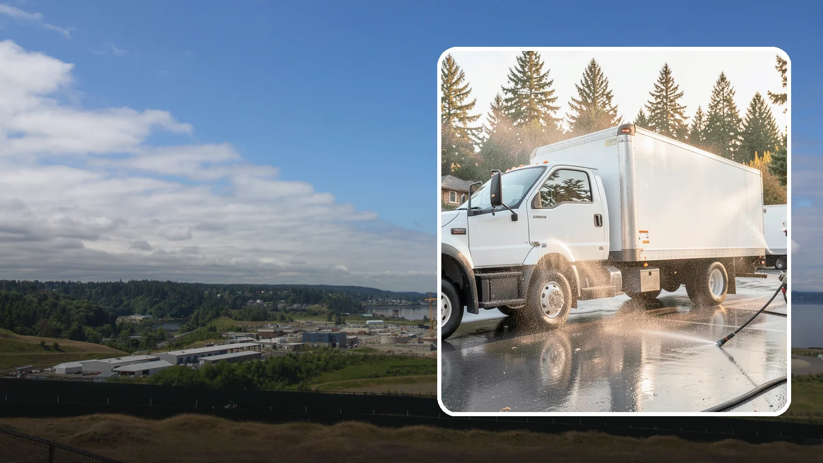 Truck Washing in University Place, Pierce County, WA - We wash work trucks and box trucks to strip the mud, road film, and grime that Washington job sites and highways pile on.