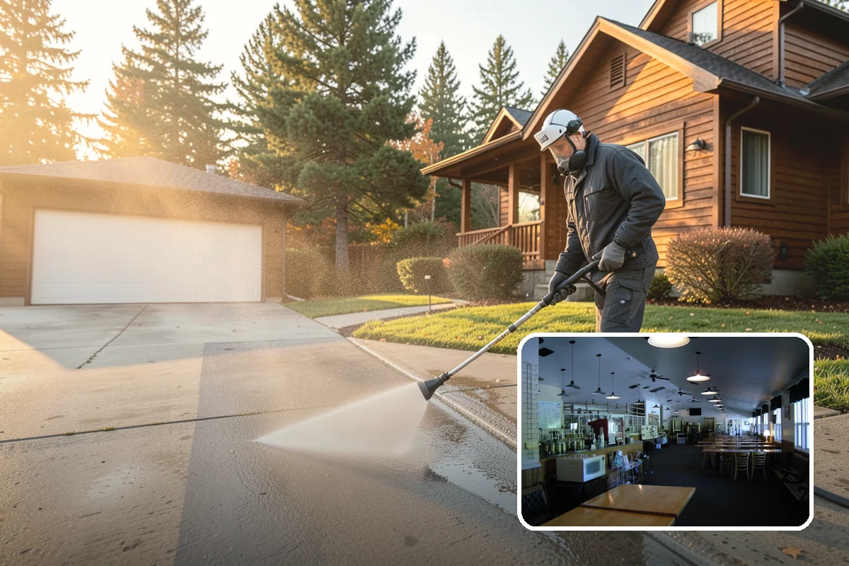 Umbrella Cleaning in Black Diamond, King County, WA - Removes green mold and sap that settle on canopy tops
