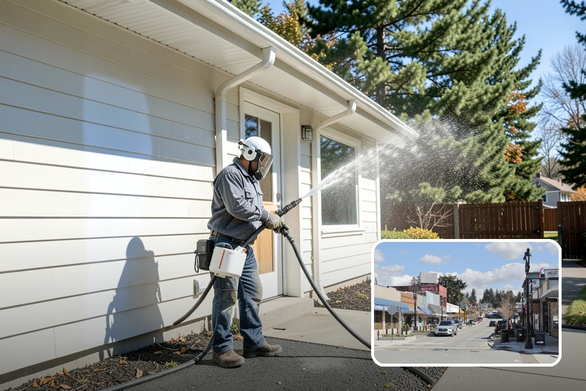 Umbrella Cleaning in Bothell, King County, WA - Removes green mold and sap that settle on canopy tops