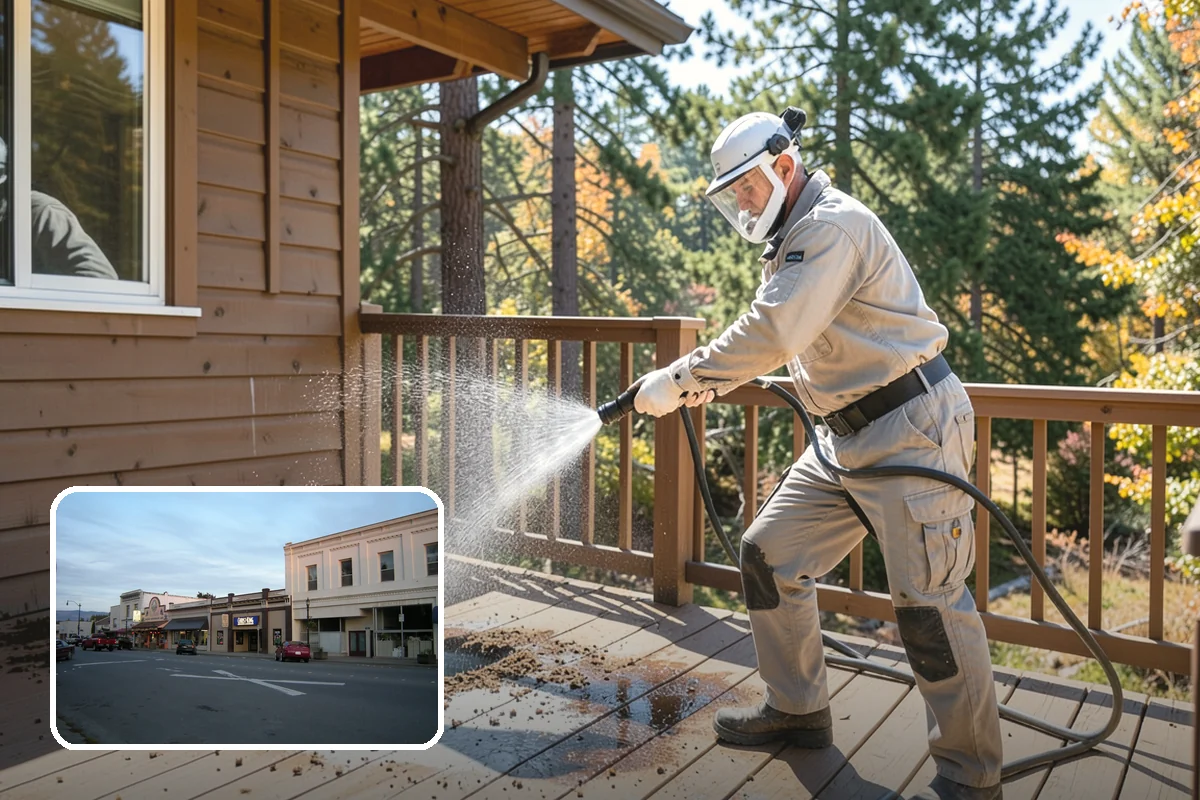 Umbrella Cleaning in Burlington, Skagit County, WA - Removes green mold and sap that settle on canopy tops