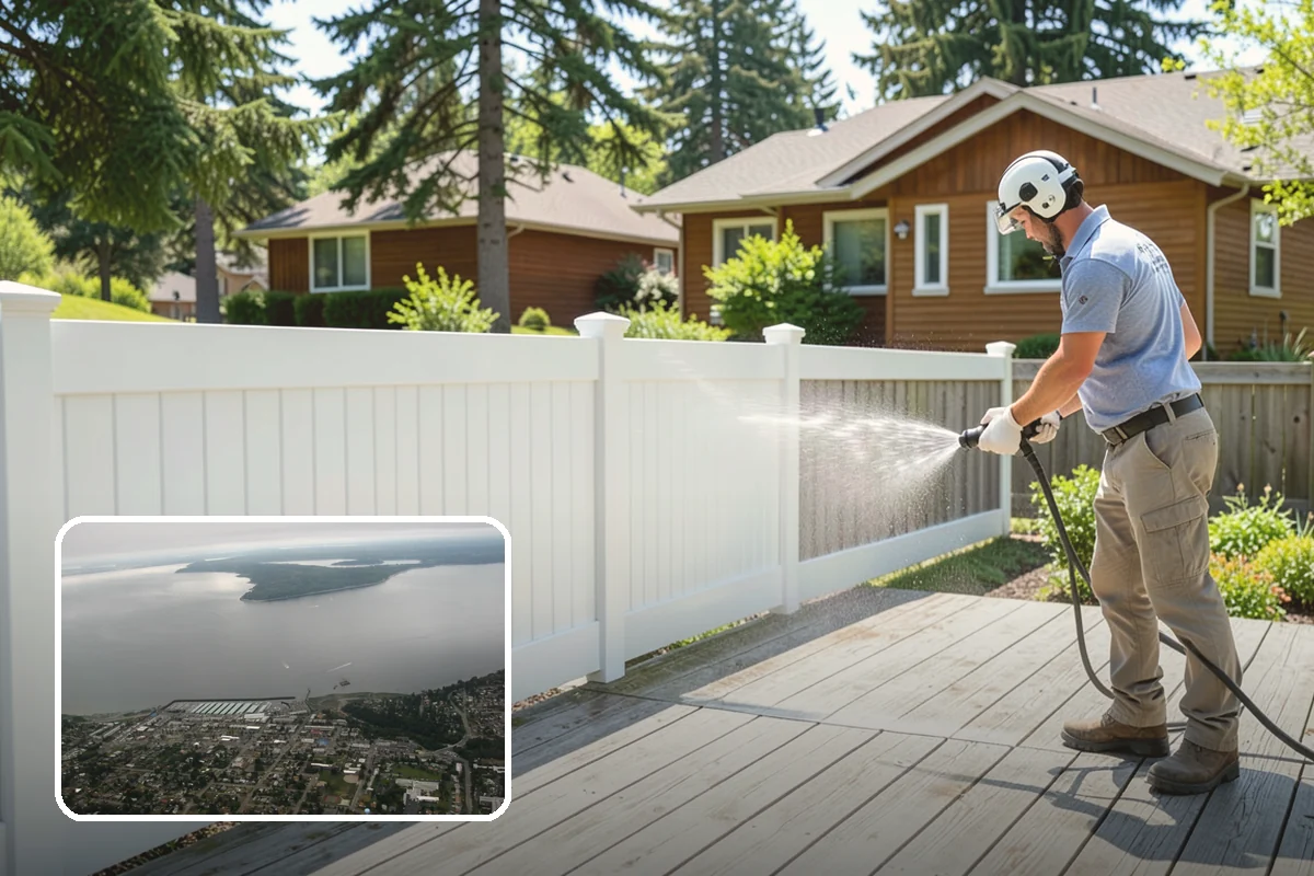Umbrella Cleaning in Des Moines, King County, WA - Removes green mold and sap that settle on canopy tops