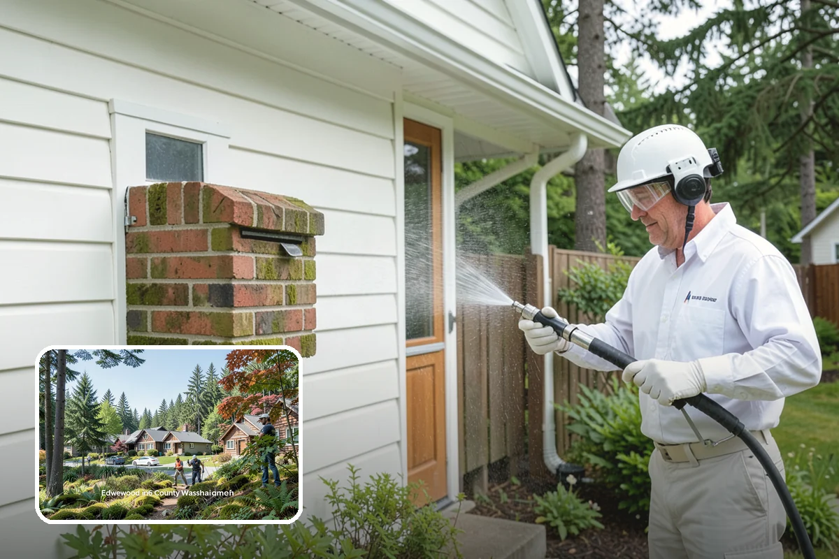 Umbrella Cleaning in Edgewood, Pierce County, WA - Removes green mold and sap that settle on canopy tops