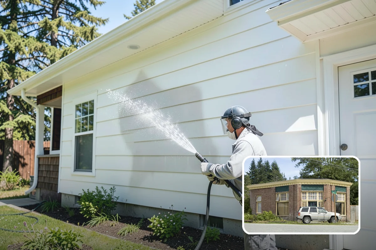 Umbrella Cleaning in Hamilton, Skagit County, WA - Removes green mold and sap that settle on canopy tops