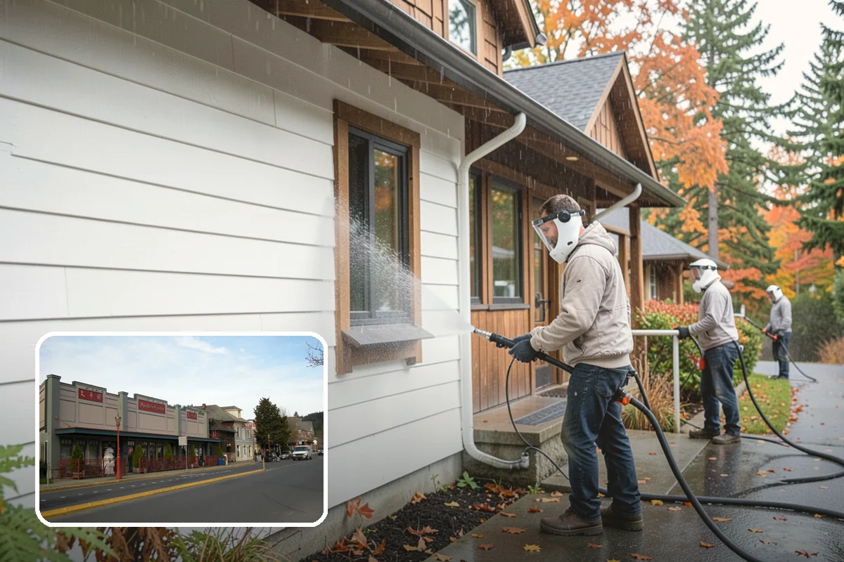 Umbrella Cleaning in Issaquah, King County, WA - Removes green mold and sap that settle on canopy tops