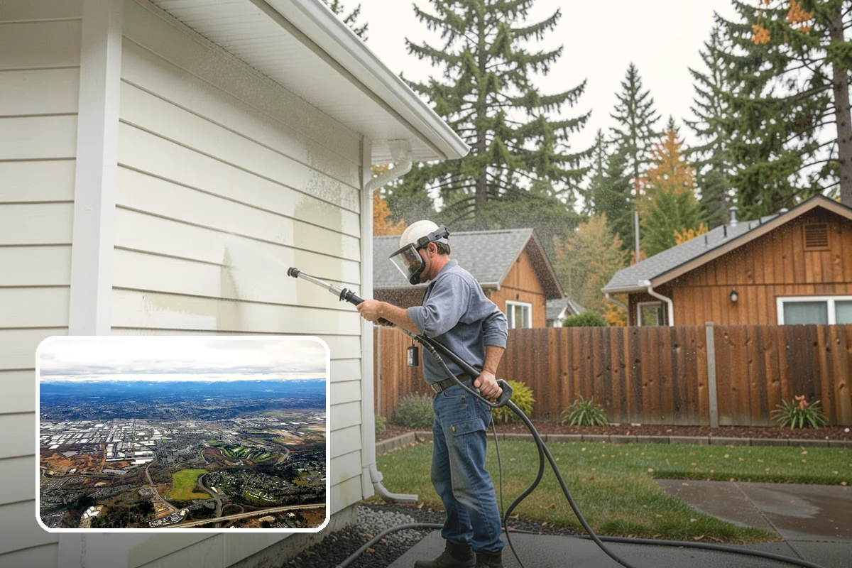 Umbrella Cleaning in Kent, King County, WA - Removes green mold and sap that settle on canopy tops