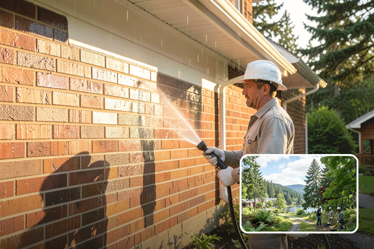 Umbrella Cleaning in Lake Forest Park, King County, WA - Removes green mold and sap that settle on canopy tops