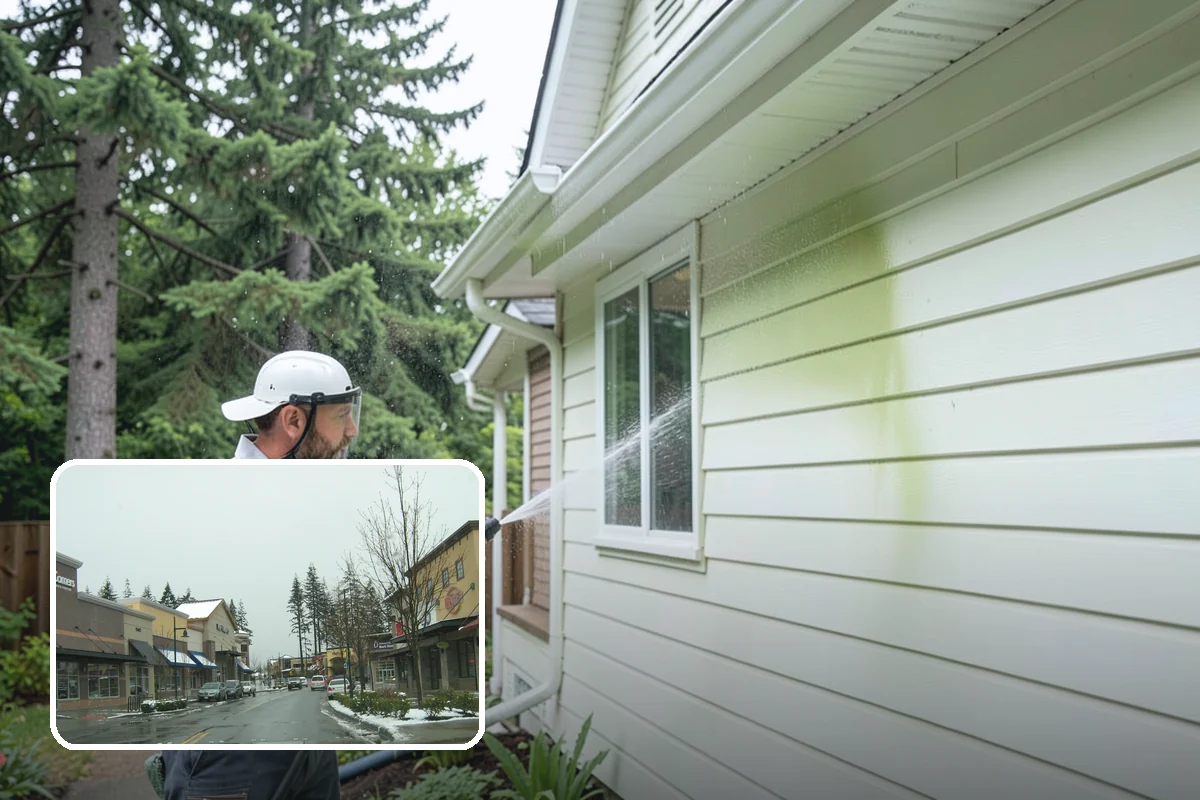 Umbrella Cleaning in Mill Creek, Snohomish County, WA - Removes green mold and sap that settle on canopy tops