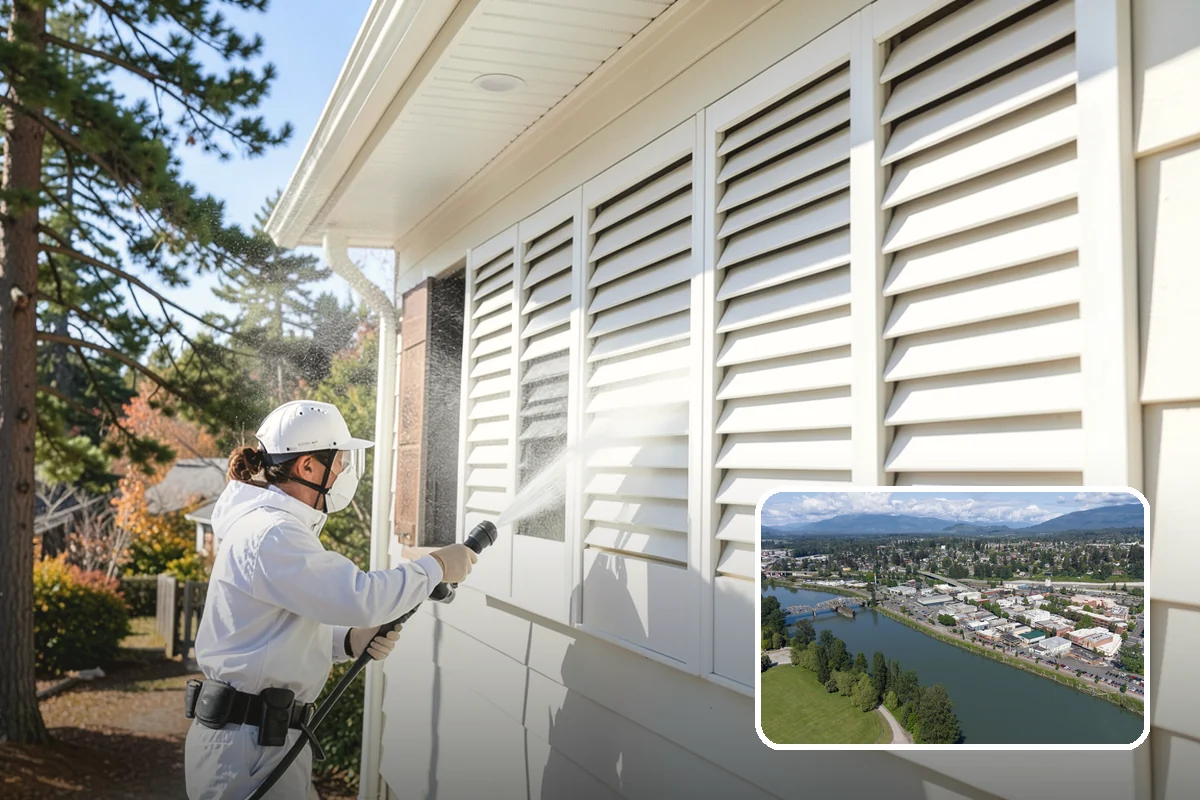 Umbrella Cleaning in Mount Vernon, Skagit County, WA - Removes green mold and sap that settle on canopy tops