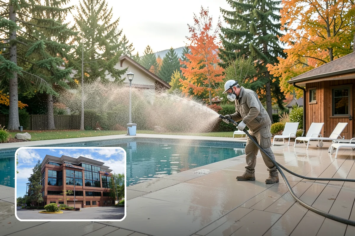 Umbrella Cleaning in Mountlake Terrace, Snohomish County, WA - Removes green mold and sap that settle on canopy tops