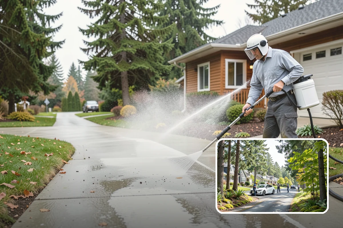 Umbrella Cleaning in Normandy Park, King County, WA - Removes green mold and sap that settle on canopy tops