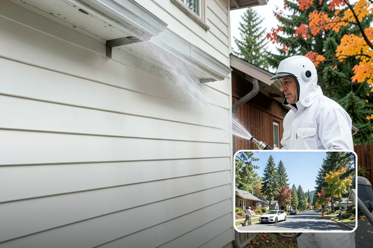 Umbrella Cleaning in Orting, Pierce County, WA - Removes green mold and sap that settle on canopy tops