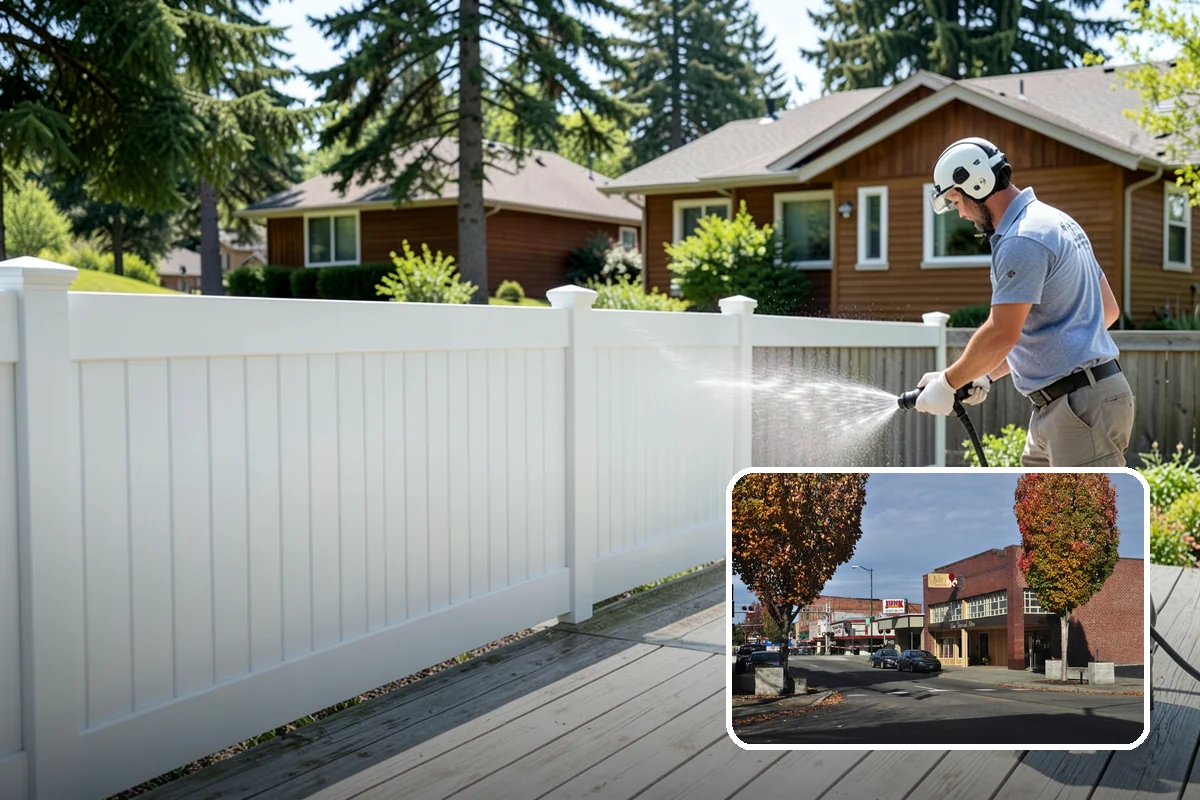 Umbrella Cleaning in Puyallup, Pierce County, WA - Removes green mold and sap that settle on canopy tops