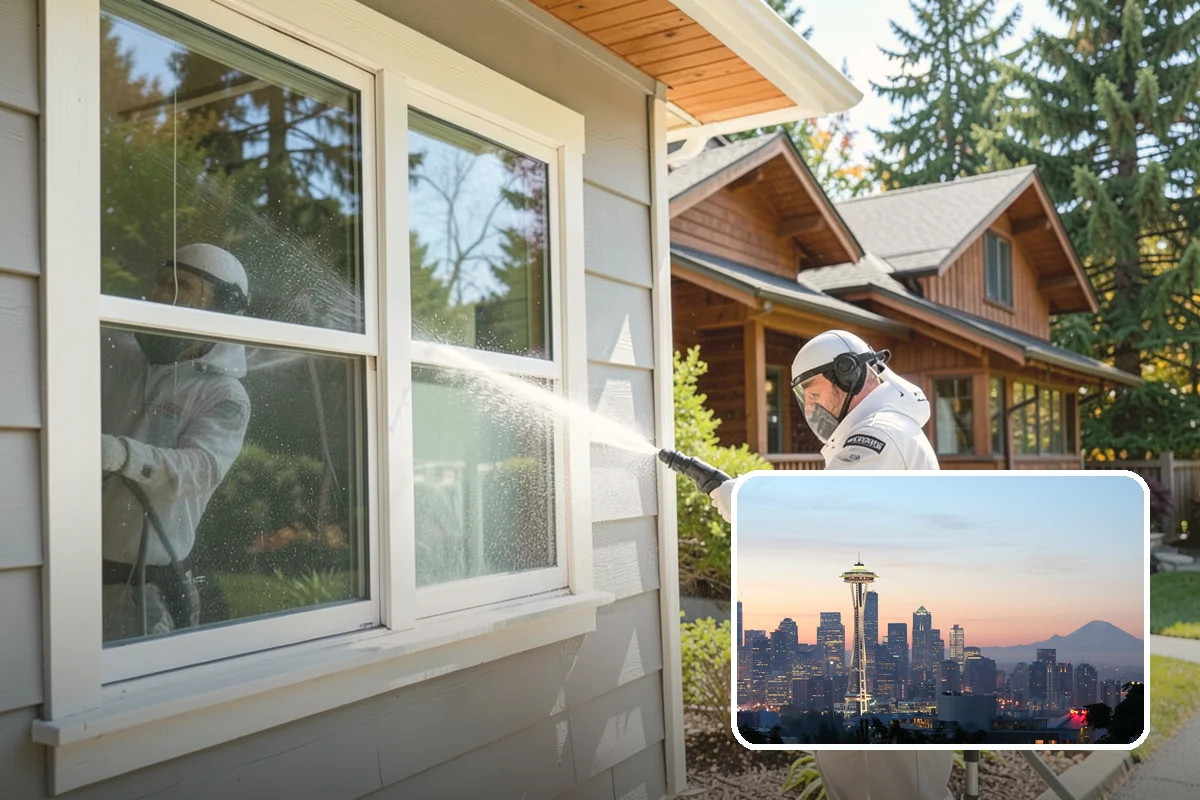 Umbrella Cleaning in Seattle, King County, WA - Removes green mold and sap that settle on canopy tops