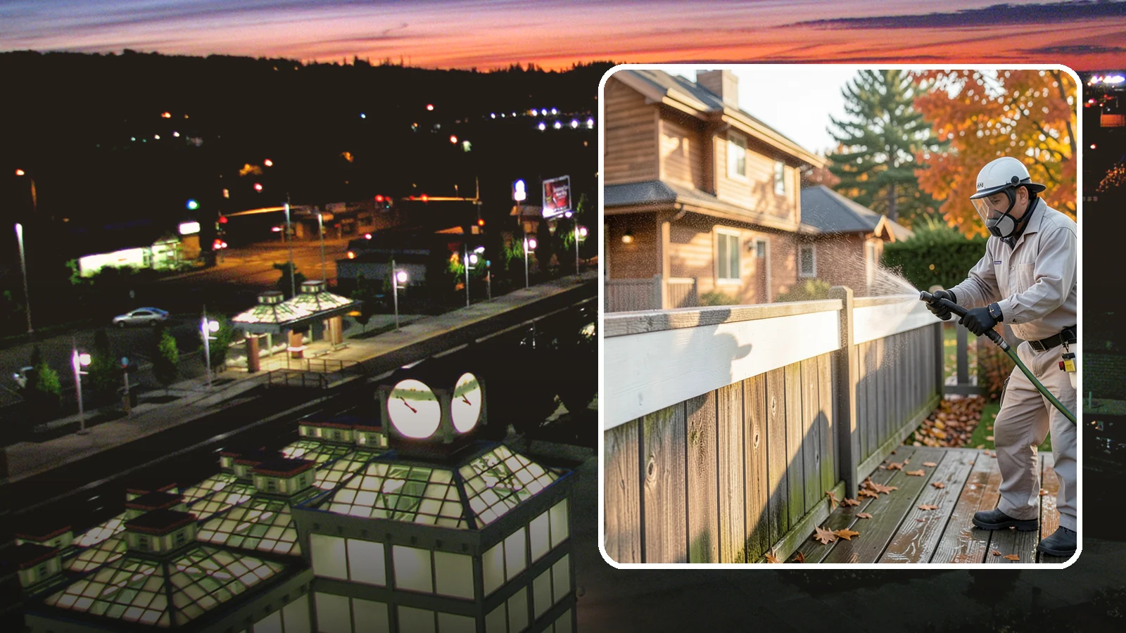 Vinyl Fence Cleaning in Auburn, King County, WA - A soft-wash treatment that erases the green algae mask vinyl fencing collects in our wet, low-sun months.