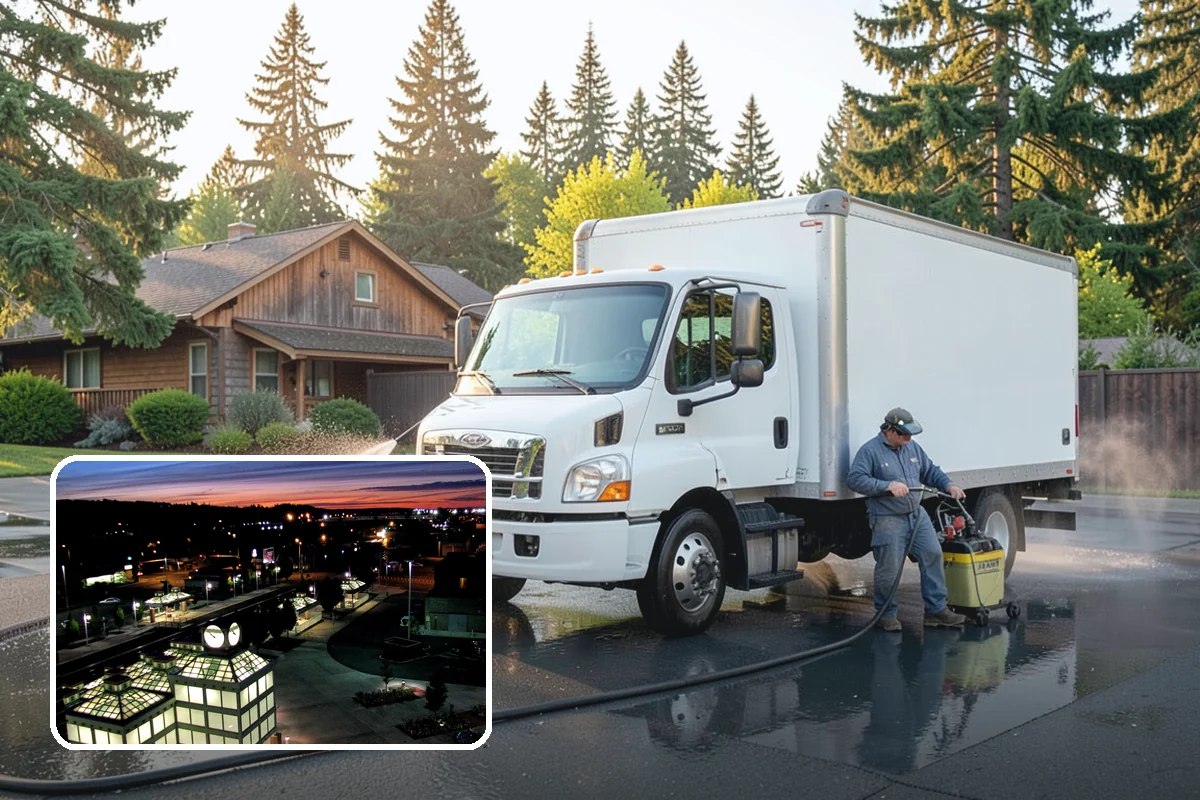 Vinyl Fence Cleaning in Auburn, King County, WA - Strips the green algae layer that clings to non-porous vinyl