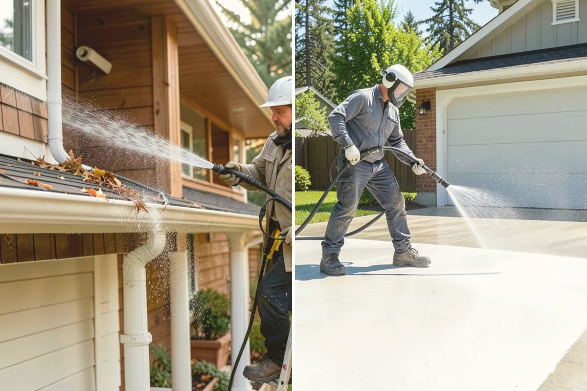 Vinyl Fence Cleaning in Brier, Snohomish County, WA - Rinse loose debris from panels and post caps