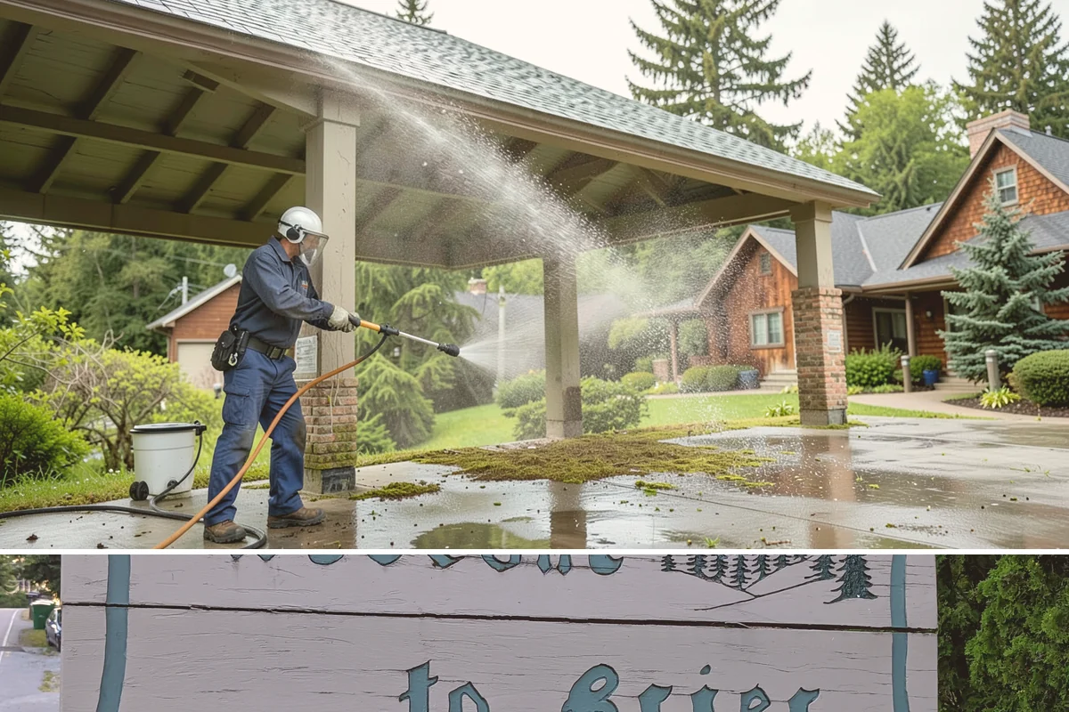 Vinyl Fence Cleaning in Brier, Snohomish County, WA - Spring is a popular time to clear the winter's algae buildup and reset the fence for the season.