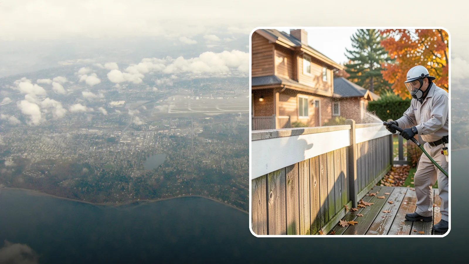 Vinyl Fence Cleaning in Burien, King County, WA - A soft-wash treatment that erases the green algae mask vinyl fencing collects in our wet, low-sun months.