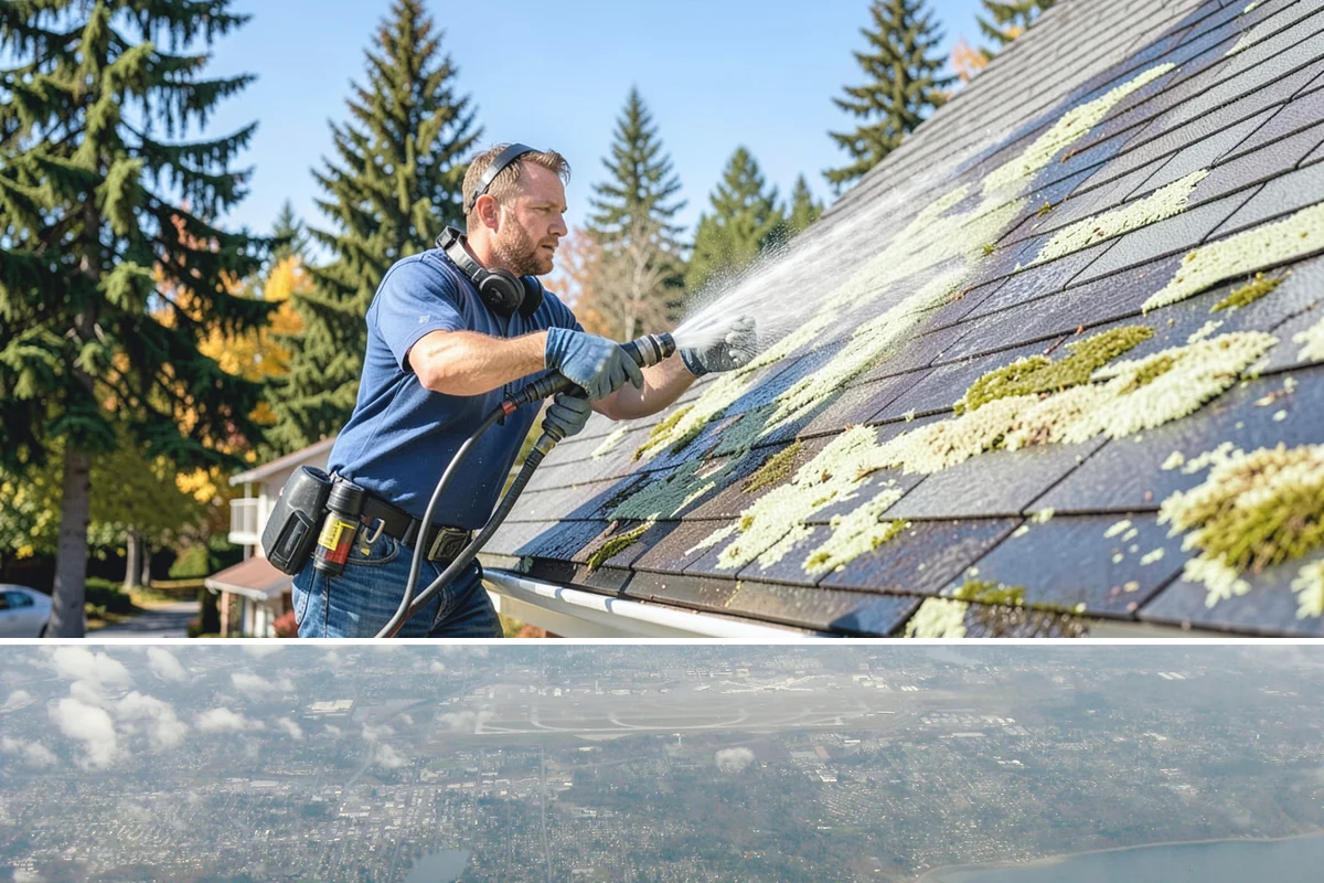 Vinyl Fence Cleaning in Burien, King County, WA - Spring is a popular time to clear the winter's algae buildup and reset the fence for the season.