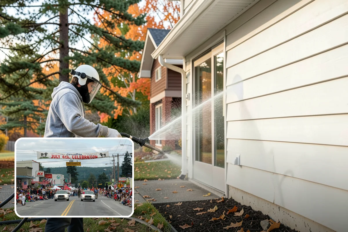 Vinyl Fence Cleaning in Carnation, King County, WA - Strips the green algae layer that clings to non-porous vinyl