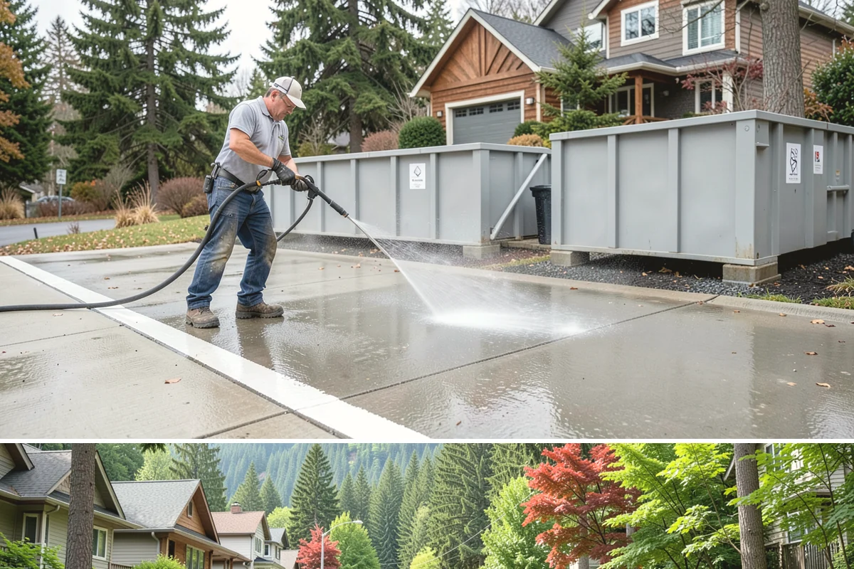 Vinyl Fence Cleaning in Darrington, Snohomish County, WA - Spring is a popular time to clear the winter's algae buildup and reset the fence for the season.