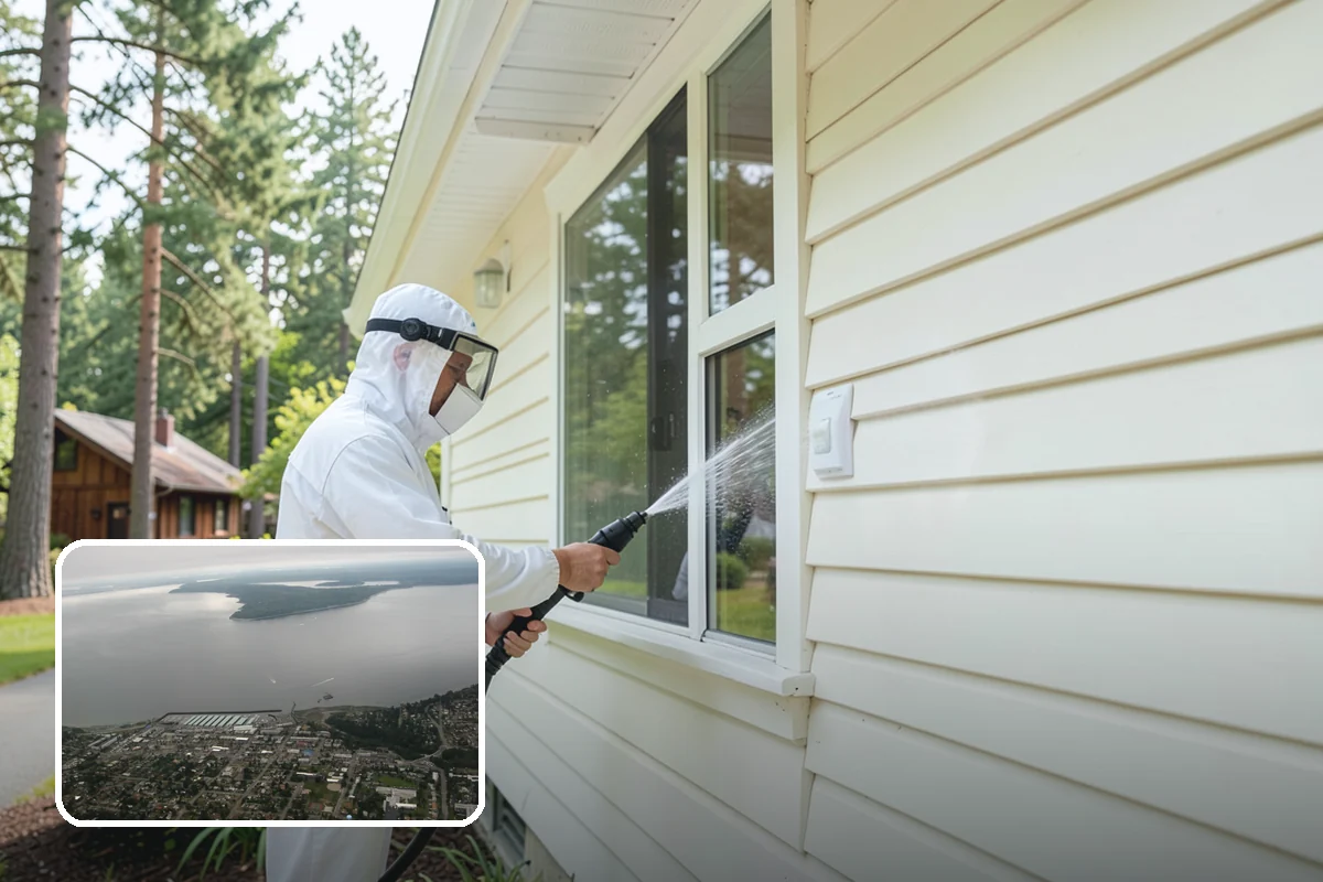 Vinyl Fence Cleaning in Des Moines, King County, WA - Strips the green algae layer that clings to non-porous vinyl