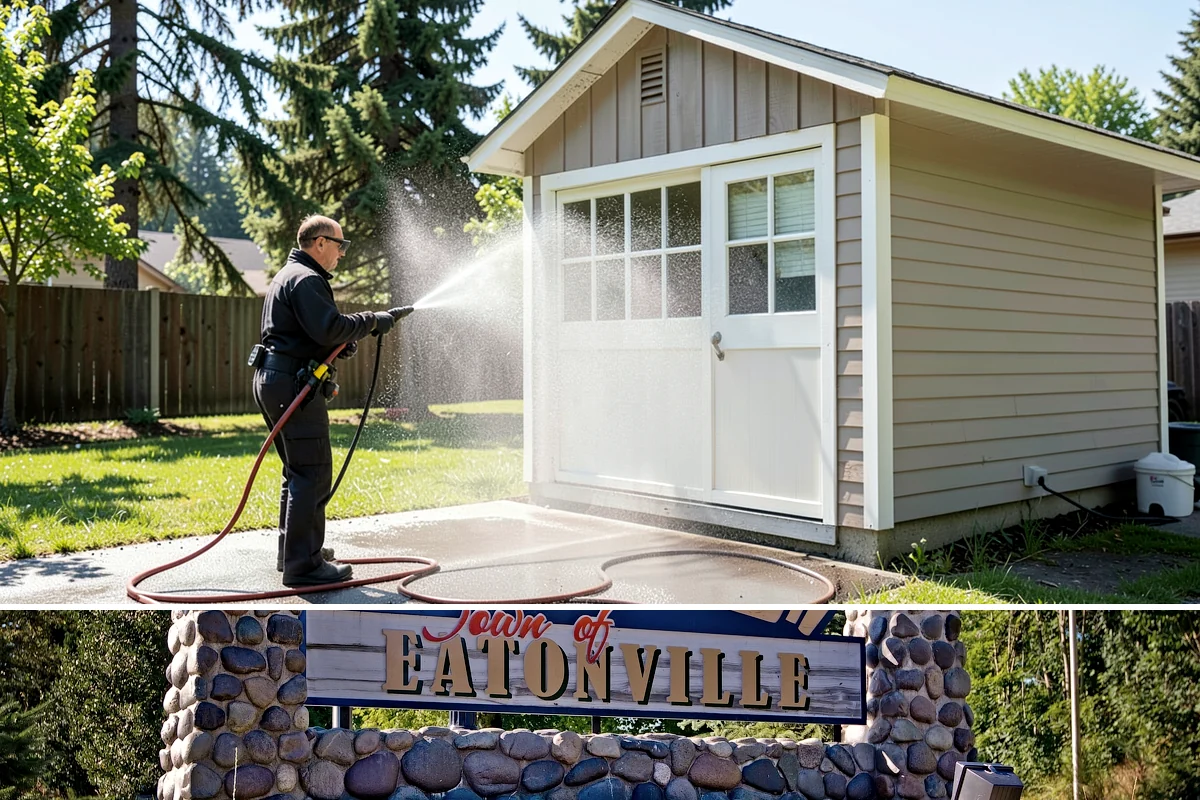 Vinyl Fence Cleaning in Eatonville, Pierce County, WA - Spring is a popular time to clear the winter's algae buildup and reset the fence for the season.