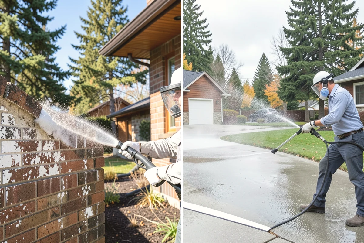 Vinyl Fence Cleaning in Edgewood, Pierce County, WA - Rinse loose debris from panels and post caps