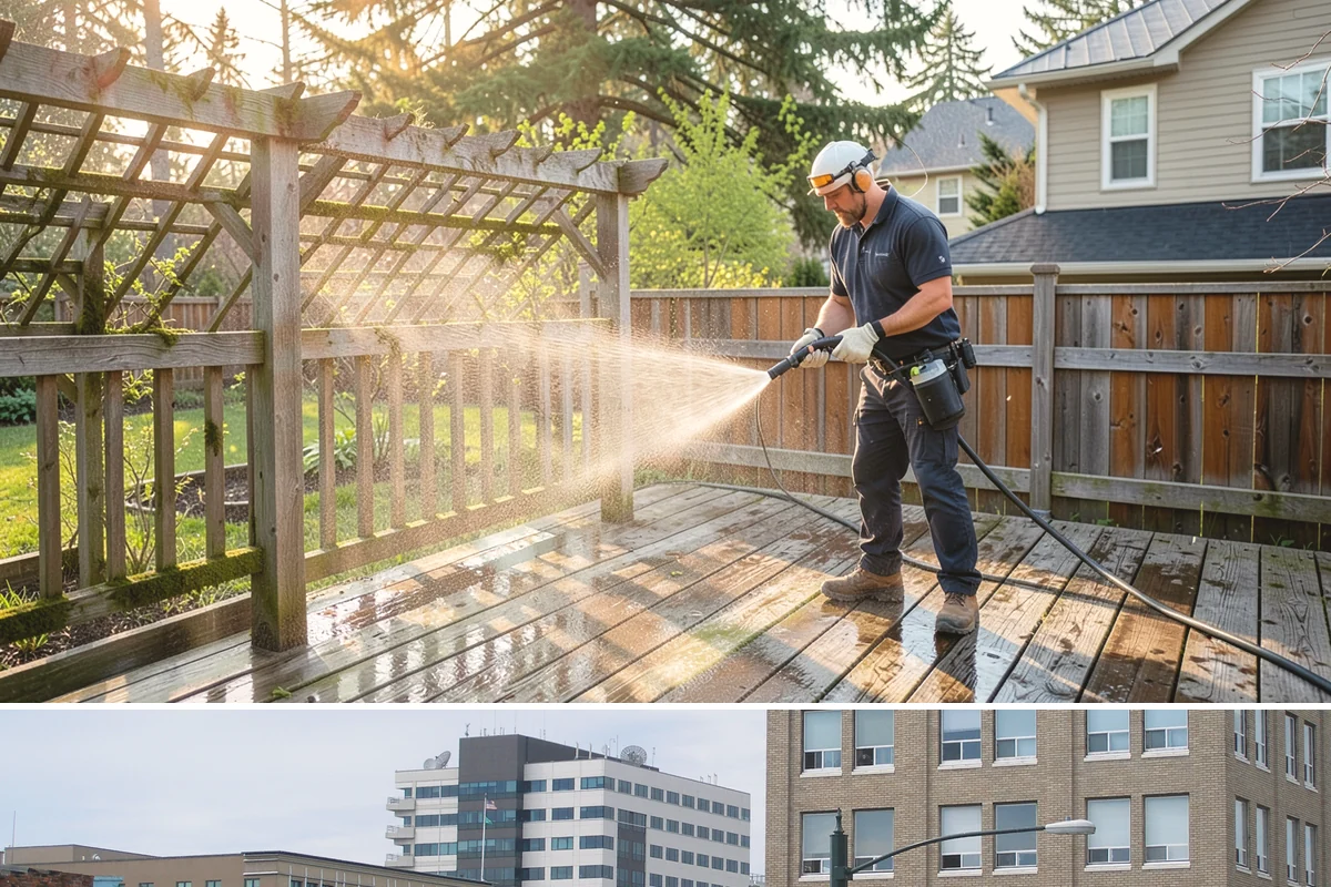 Vinyl Fence Cleaning in Everett, Snohomish County, WA - Spring is a popular time to clear the winter's algae buildup and reset the fence for the season.