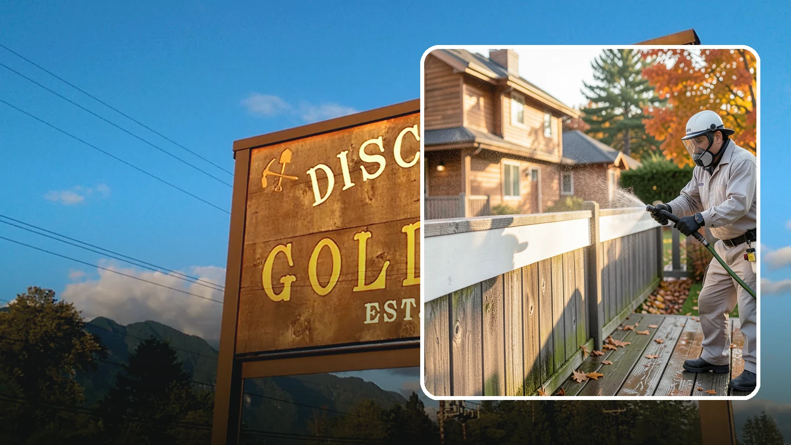 Vinyl Fence Cleaning in Gold Bar, Snohomish County, WA - A soft-wash treatment that erases the green algae mask vinyl fencing collects in our wet, low-sun months.