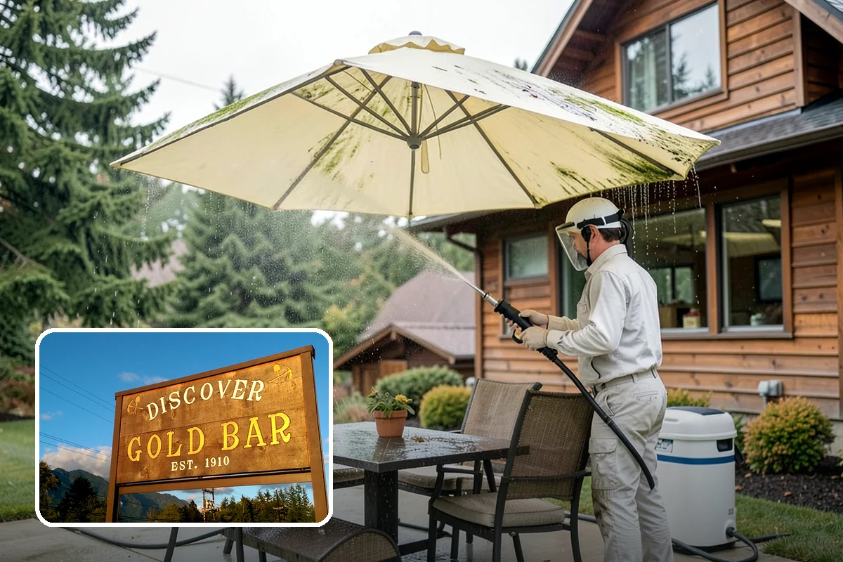 Vinyl Fence Cleaning in Gold Bar, Snohomish County, WA - Strips the green algae layer that clings to non-porous vinyl