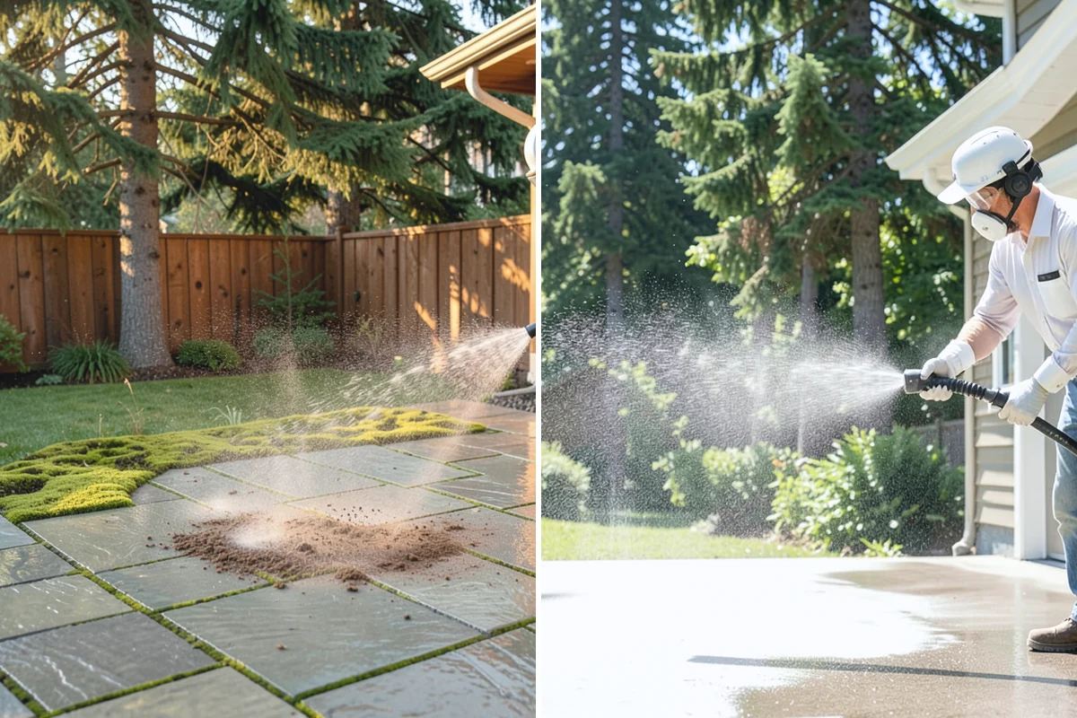 Vinyl Fence Cleaning in Gold Bar, Snohomish County, WA - Rinse loose debris from panels and post caps