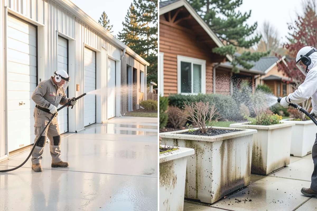 Vinyl Fence Cleaning in Granite Falls, Snohomish County, WA - Rinse loose debris from panels and post caps