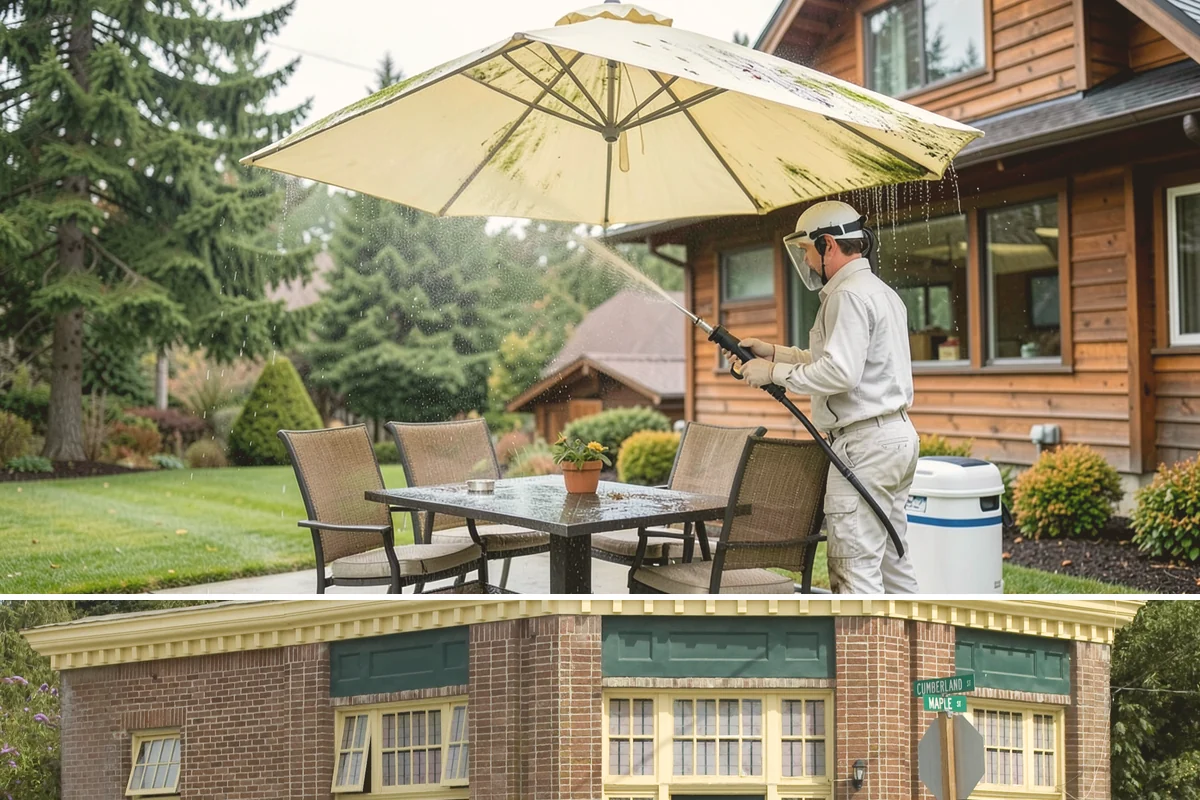 Vinyl Fence Cleaning in Hamilton, Skagit County, WA - Spring is a popular time to clear the winter's algae buildup and reset the fence for the season.