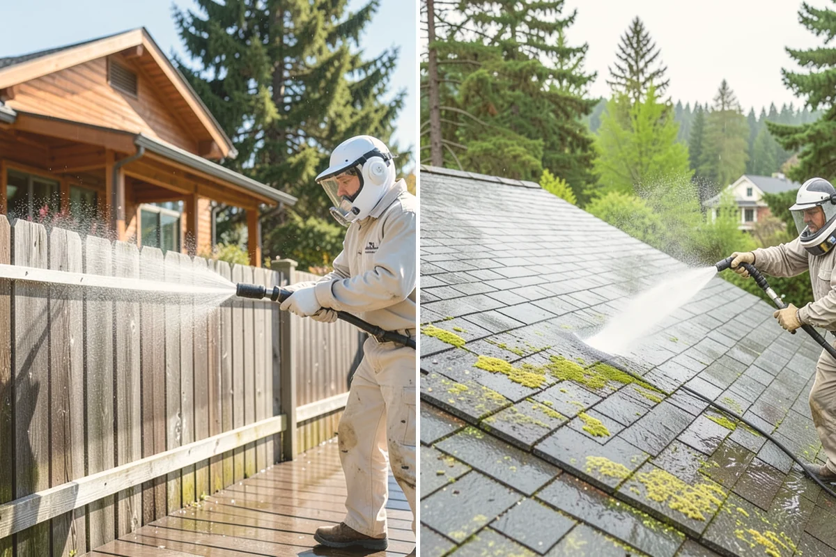 Vinyl Fence Cleaning in Index, Snohomish County, WA - Rinse loose debris from panels and post caps