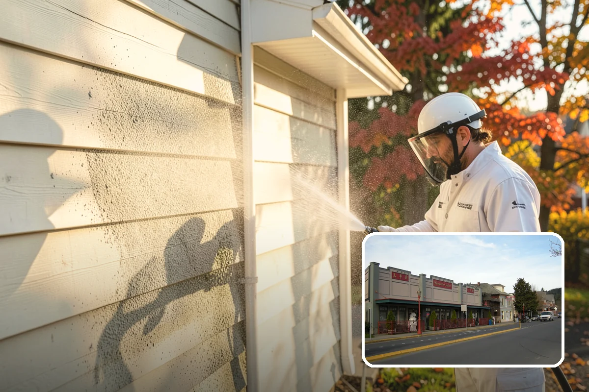 Vinyl Fence Cleaning in Issaquah, King County, WA - Strips the green algae layer that clings to non-porous vinyl