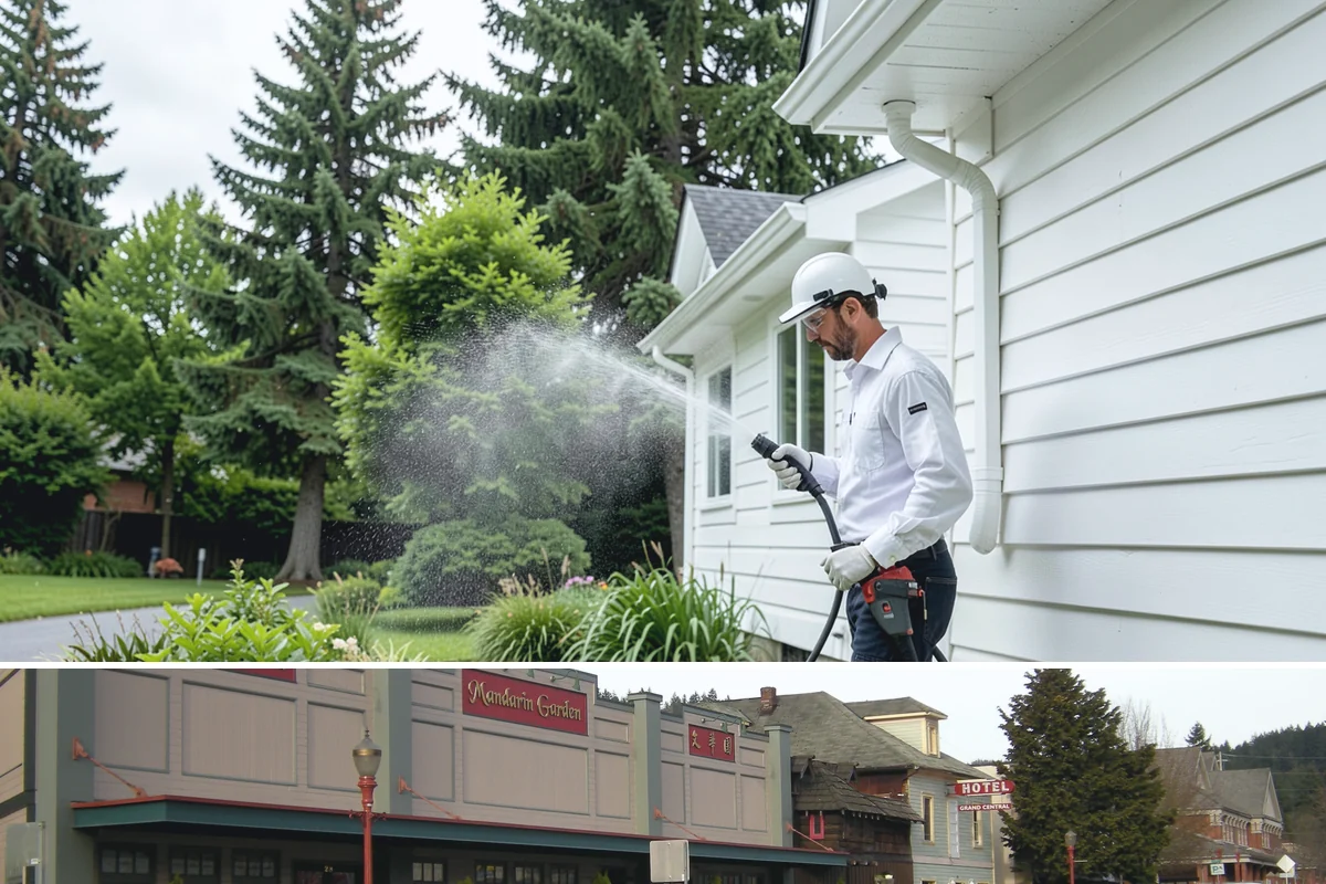 Vinyl Fence Cleaning in Issaquah, King County, WA - Spring is a popular time to clear the winter's algae buildup and reset the fence for the season.