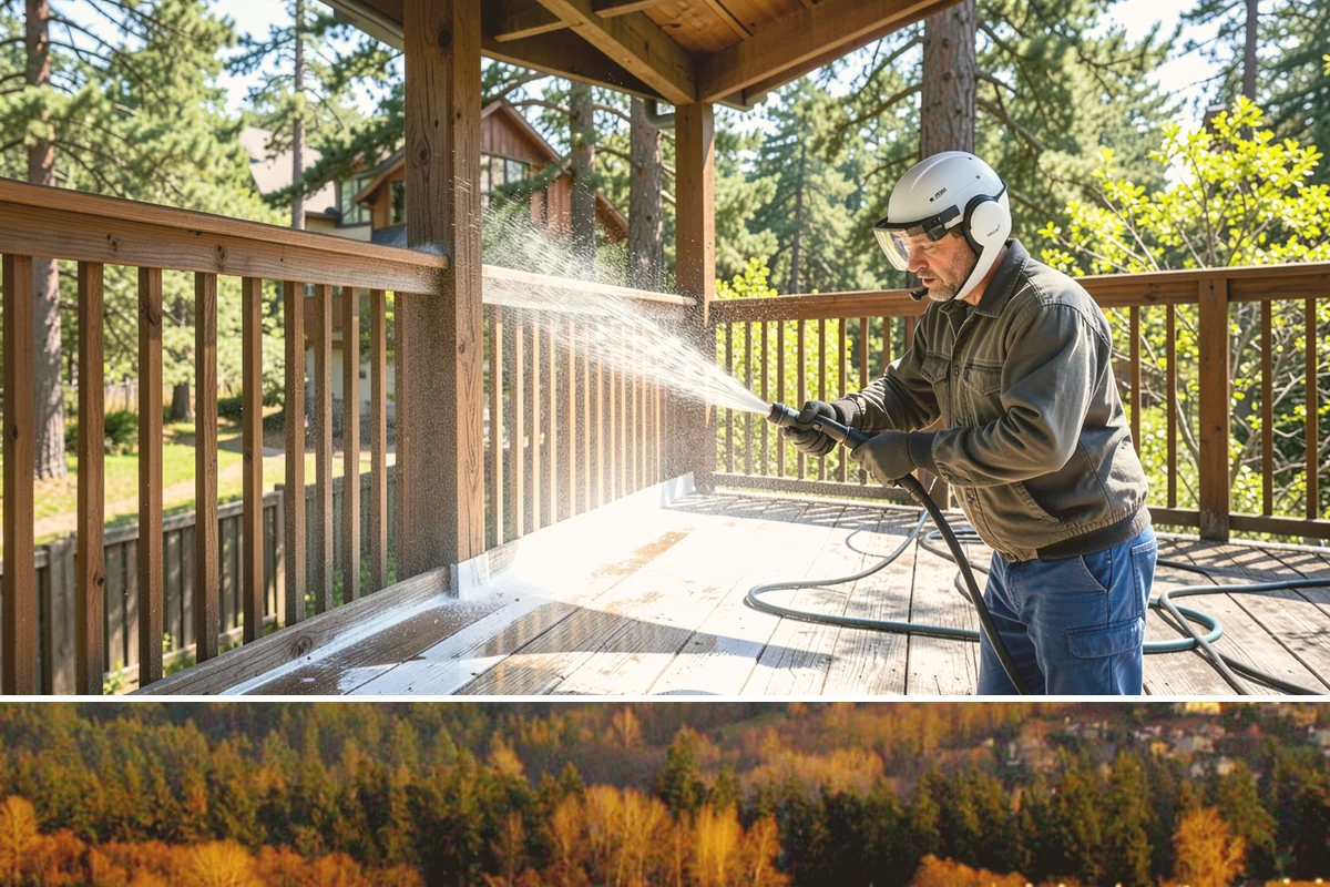 Vinyl Fence Cleaning in Kenmore, King County, WA - Spring is a popular time to clear the winter's algae buildup and reset the fence for the season.