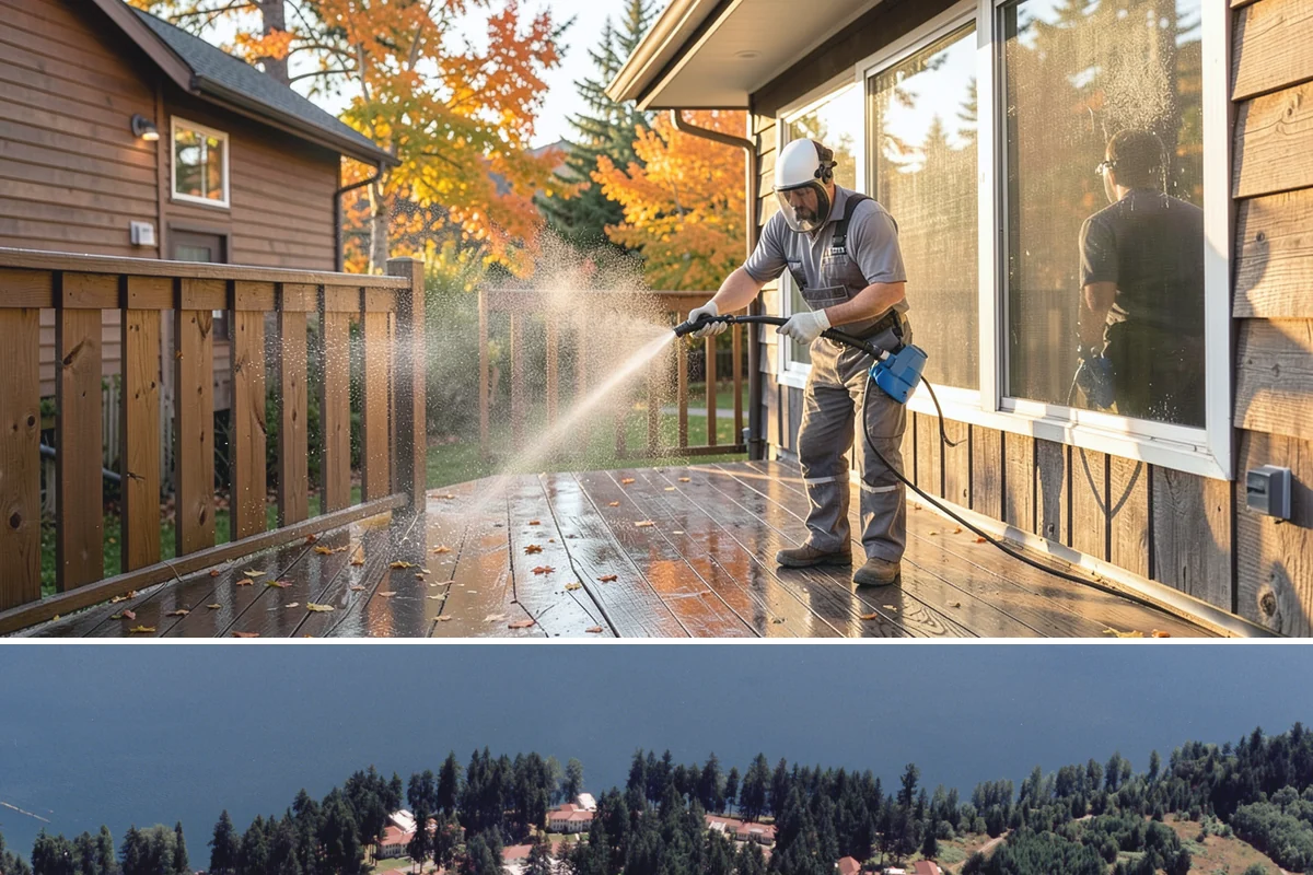 Vinyl Fence Cleaning in Lakewood, Pierce County, WA - Spring is a popular time to clear the winter's algae buildup and reset the fence for the season.
