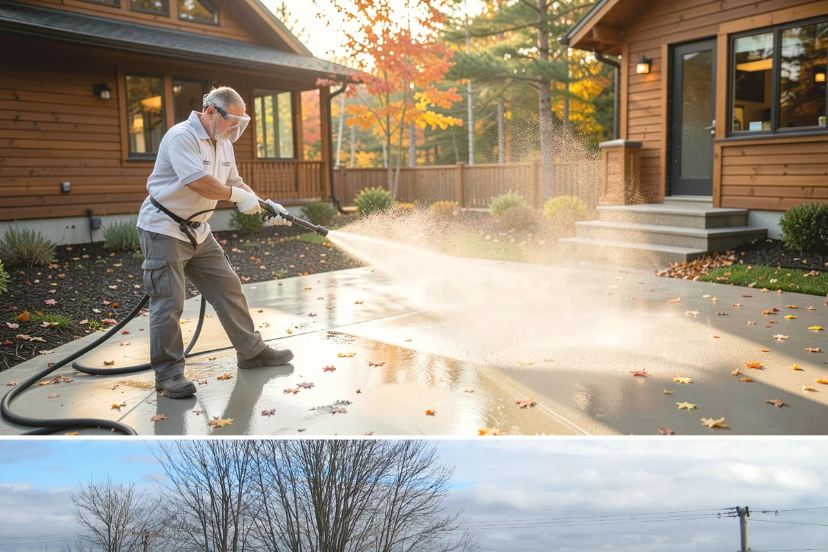 Vinyl Fence Cleaning in Langley, Island County, WA - Spring is a popular time to clear the winter's algae buildup and reset the fence for the season.
