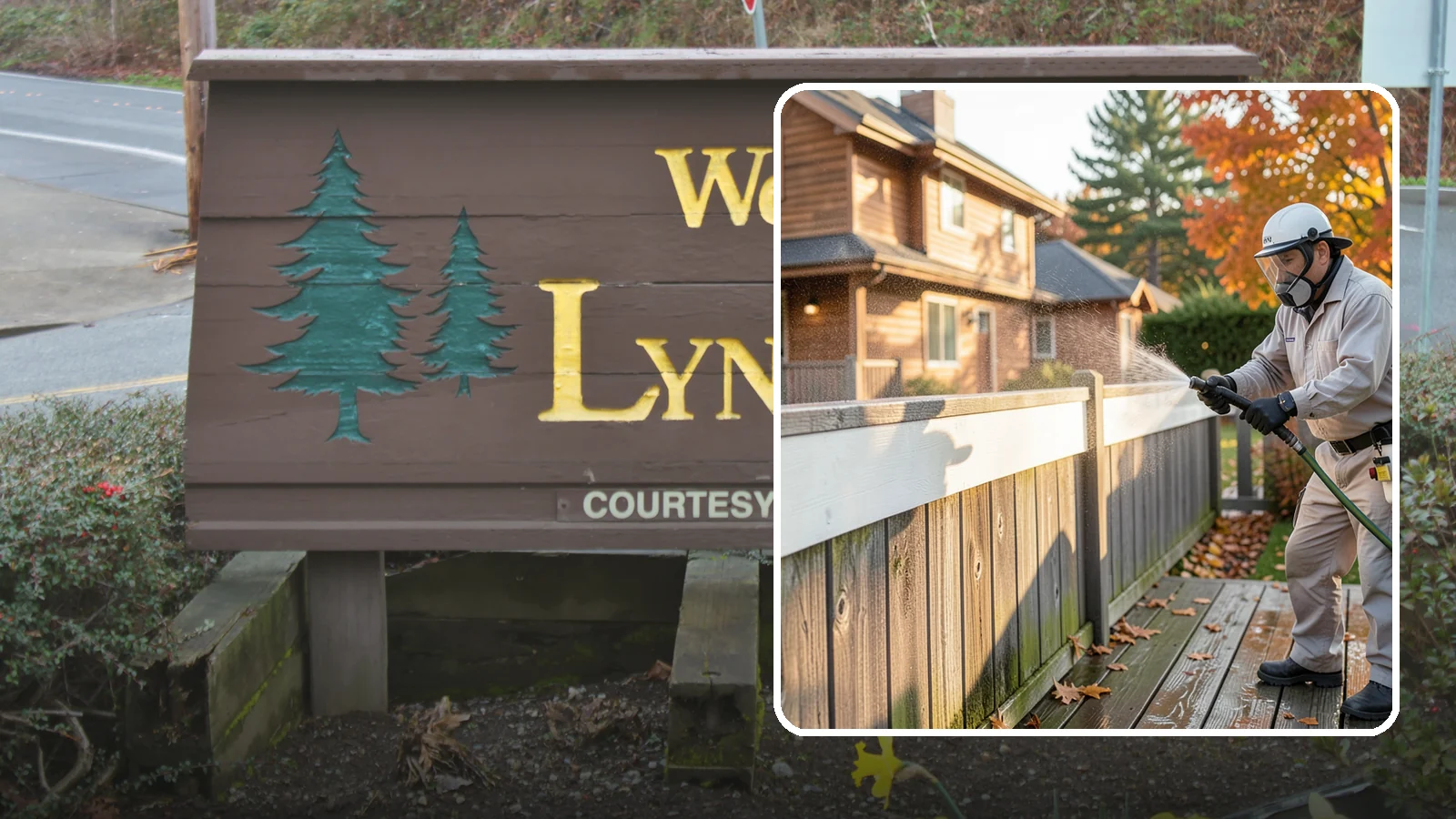 Vinyl Fence Cleaning in Lynnwood, Snohomish County, WA - A soft-wash treatment that erases the green algae mask vinyl fencing collects in our wet, low-sun months.