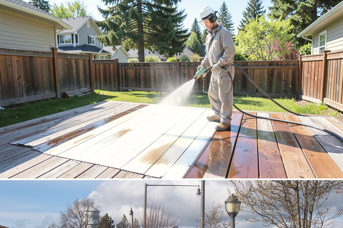 Vinyl Fence Cleaning in Marysville, Snohomish County, WA - Spring is a popular time to clear the winter's algae buildup and reset the fence for the season.
