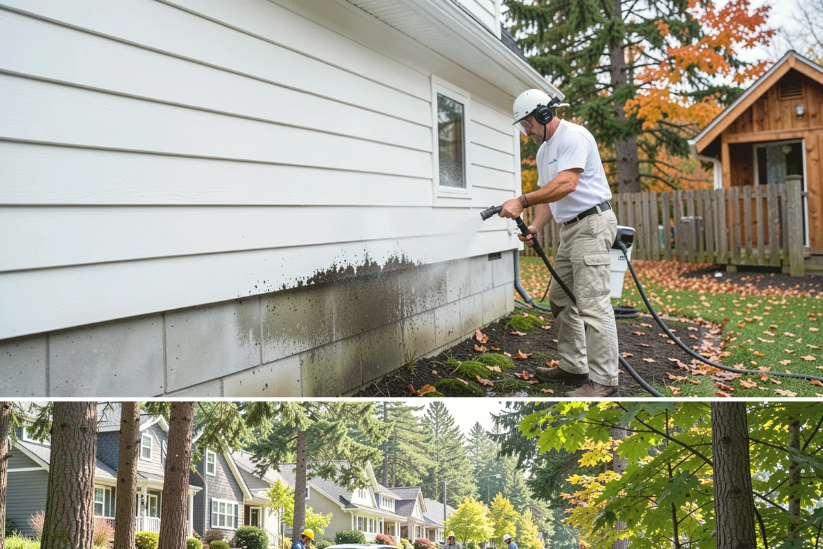 Vinyl Fence Cleaning in Normandy Park, King County, WA - Spring is a popular time to clear the winter's algae buildup and reset the fence for the season.