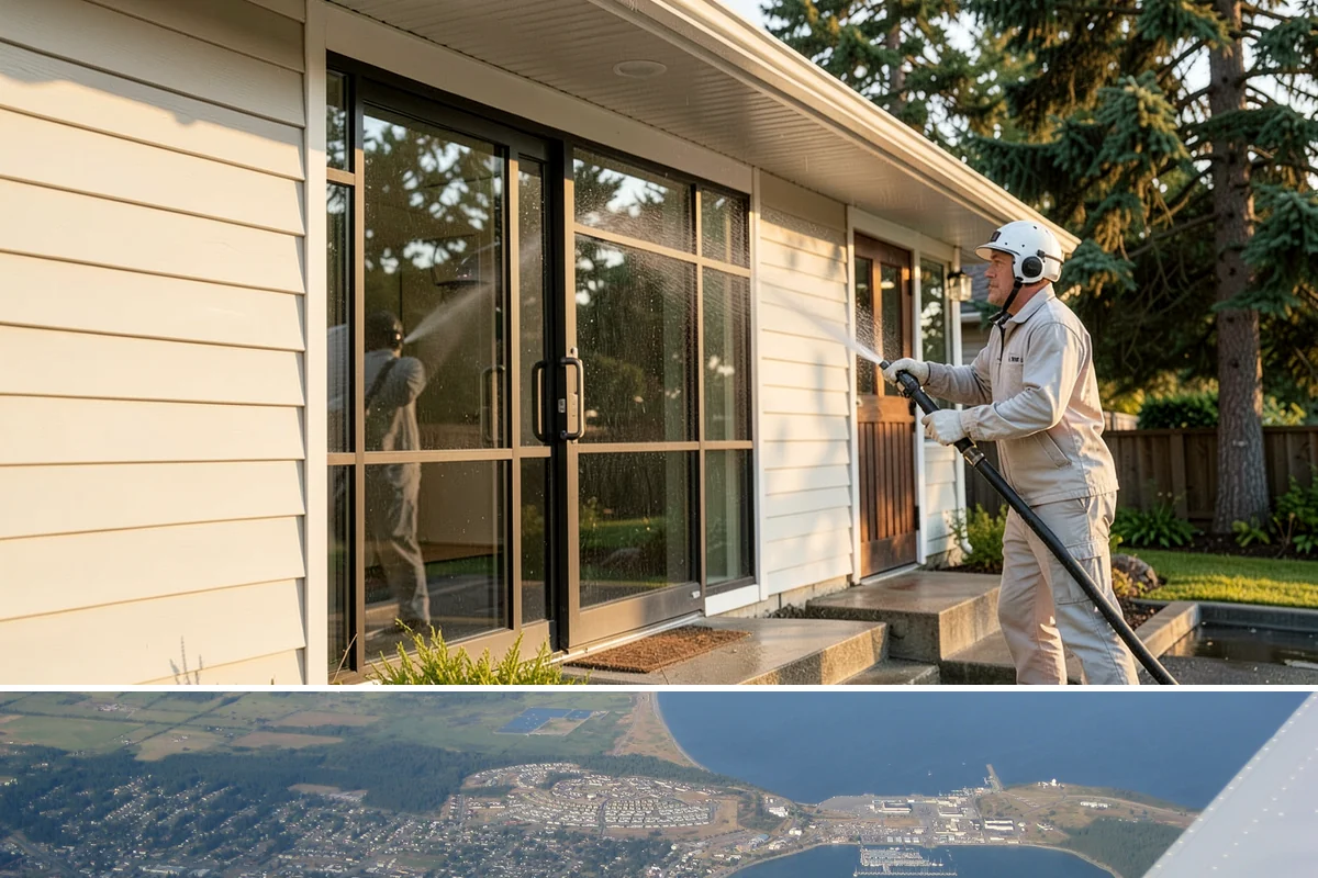 Vinyl Fence Cleaning in Oak Harbor, Island County, WA - Spring is a popular time to clear the winter's algae buildup and reset the fence for the season.