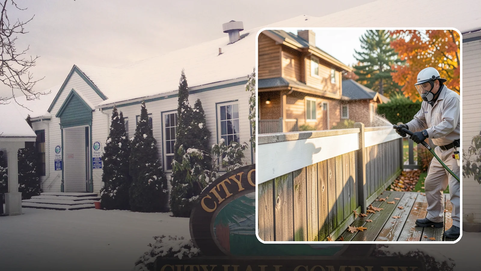 Vinyl Fence Cleaning in Pacific, King County, WA - A soft-wash treatment that erases the green algae mask vinyl fencing collects in our wet, low-sun months.