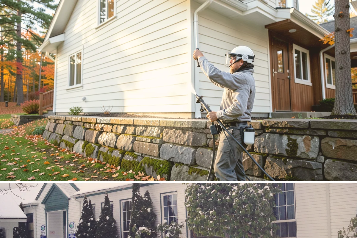 Vinyl Fence Cleaning in Pacific, King County, WA - Spring is a popular time to clear the winter's algae buildup and reset the fence for the season.