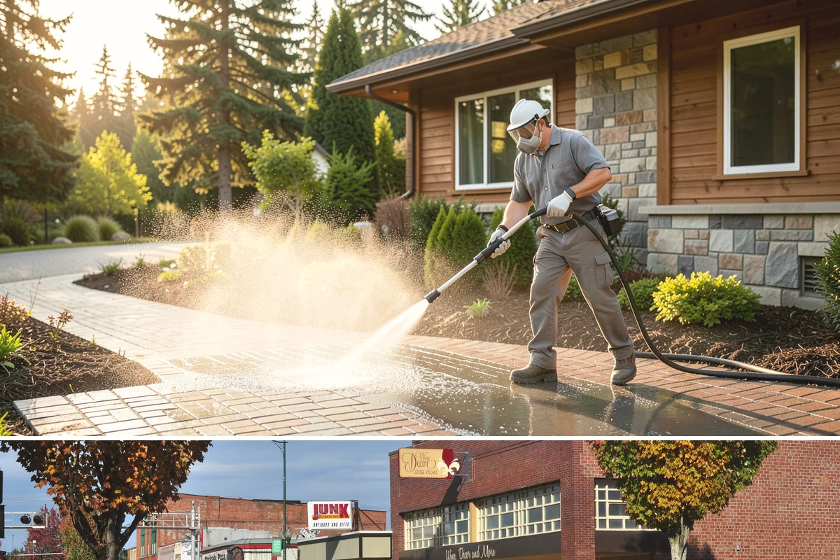 Vinyl Fence Cleaning in Puyallup, Pierce County, WA - Spring is a popular time to clear the winter's algae buildup and reset the fence for the season.