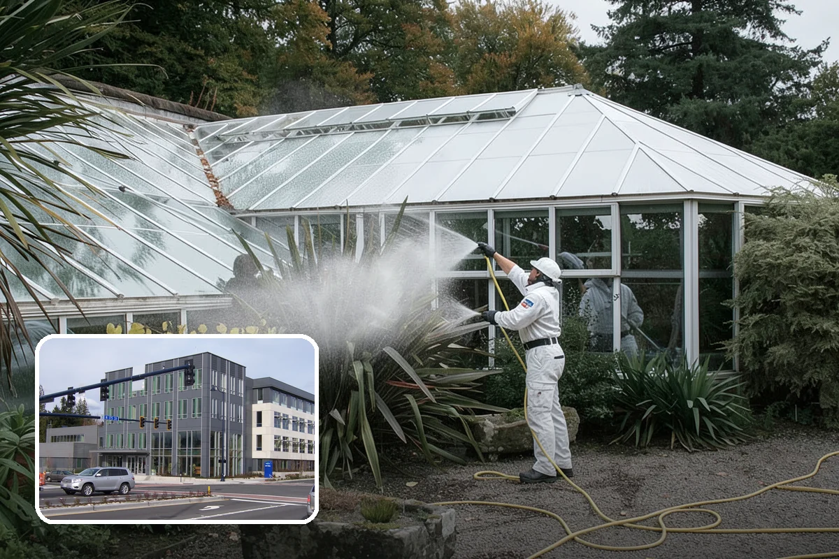 Vinyl Fence Cleaning in Shoreline, King County, WA - Strips the green algae layer that clings to non-porous vinyl