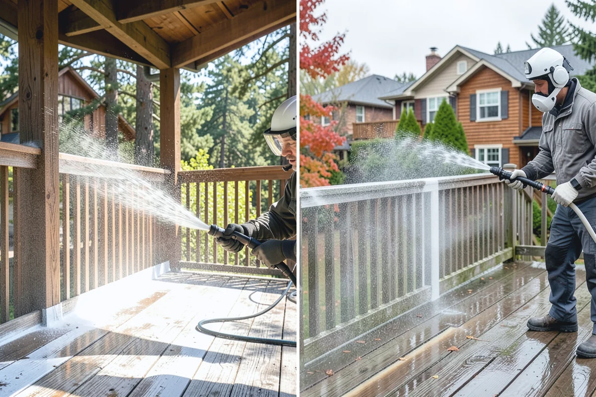 Vinyl Fence Cleaning in Skykomish, King County, WA - Rinse loose debris from panels and post caps